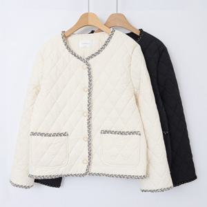[아이우먼]빅사이즈누빔자켓 T234L411 데일리로프배색퀄팅자켓 LY