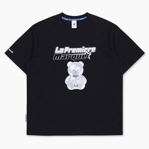 [르꼬끄 스포르티브]르꼬끄 공용 루즈핏 그래픽 반팔 티셔츠 블랙 QP123LRS21