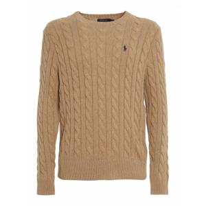 [POLO RALPH LAUREN] 남성 크루 넥 케이블 니트 코튼 스웨터 710775885014 베이지 /8