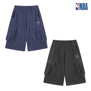 NBA N252TP141P 공용 오버핏 밴딩 피그먼트 버뮤다 카고 반바지 STG