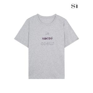 [씨]엠브로이더리 반팔 티셔츠 멜란지그레이 SGIBF2834