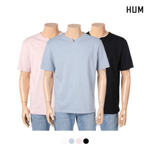 [HUM][HUM]남) 오픈넥 분또 반팔 티셔츠(FHNMCTY103P)