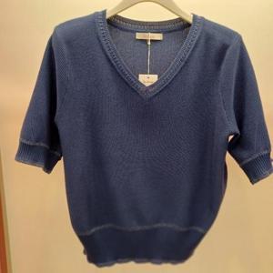 Latium HC06 깔끔한 무지 더블린 5부 브이넥 반팔 니트티 T2523sw16B