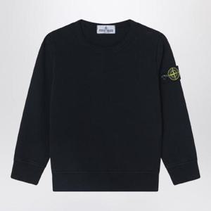 STONE ISLAND 코튼 소재의 블랙 크루넥 스웨트셔츠 6100011S0040QSTONE-V0029
