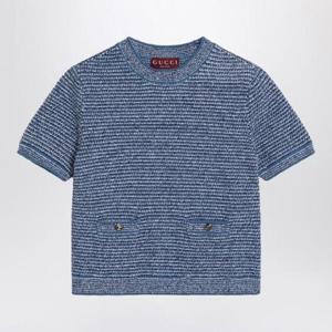 GUCCI Light blue cotton-blend sweater 818647XKENSQGUC-4179