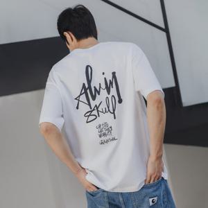 앨빈클로 로고 그래픽 오버핏 반팔티 AST4727 (2 COLOR)