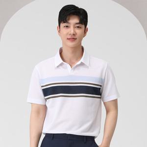 [피에이티]1K35103 스트라이프 오픈 카라 티셔츠