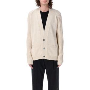 Balmain V 넥 로고 인타르시아 니트 가디건 AH0KL004KD98 GAU TP943198778