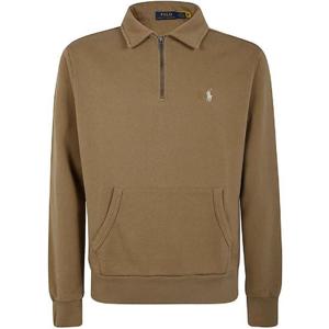 Polo Ralph Lauren 로고 자수 하프 지퍼 스웨트셔츠 710934601 011DESERTKHAKI TP944707913