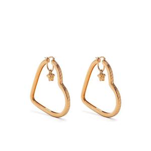 베르사체 gold tone heart hoop earrings 10092351A00620 TP720402738