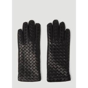 25 FW Bottega Veneta 여성 인트레치아토 가죽 장갑 bov0253071blk