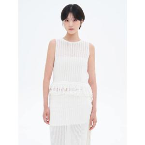 (115751LY20) [에잇세컨즈] 코튼 나일론 밑단 수술 민소매 풀오버  아이보리