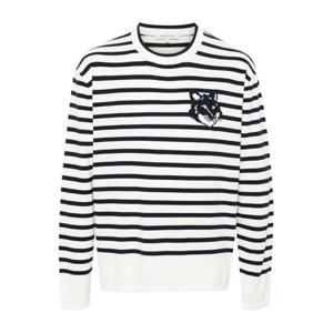 메종키츠네 폭스 헤드 스트라이프 니트 화이트 MM00803KT1102 S492
