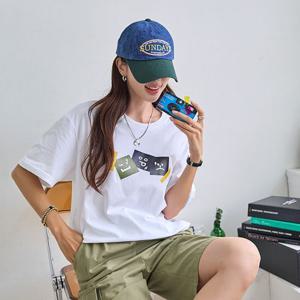 [나크21](55~88) 이모지 프린팅 반팔 티셔츠 NK42-T-73