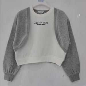 [에꼴리에][모다부평]볼레로 가디건 레이어드 크롭티/24A1456GY_