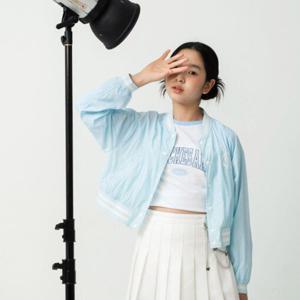 [더데이걸]바스락 크롭 야구점퍼 TGJA24303_GN