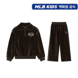 MLB키즈 스트릿 하트 카라 맨투맨세트 (7FMTH0254BRSSET)