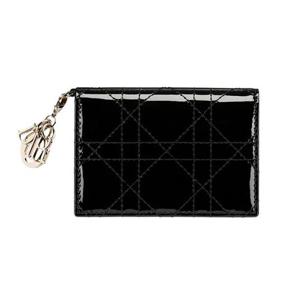 디올 Lady Dior Bloom 카드 지갑 블랙 S0011OVRBM900