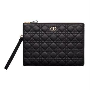 디올 Dior Caro 라지 데일리 파우치 블랙 서플 S5086UWHCM900