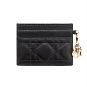 디올 Lady Dior Freesia 카드 지갑 블랙 까나쥬 S0974ONMJM900