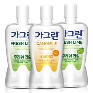 가그린 가글 750ml 3개 카모마일/후레쉬 라임