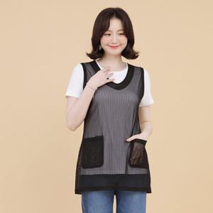 애비뉴투지 엄마옷 미시 스트라이프 여름 시스루 조끼 V05119
