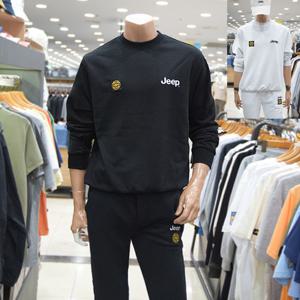 [지프]남녀공용 기본 와펜로고 맨투맨티셔츠(JN3TSU898_BK)_DG