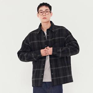 [체이스컬트]남성 오버핏 덤블 안감 체크 셔켓-BFRK5422C03