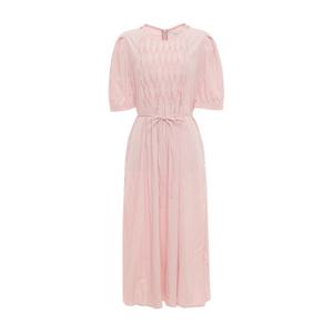 [SATIN] 라운드넥 주름 원피스 S242C660