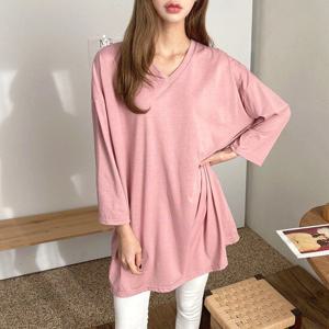 [아이우먼]빅사이즈 409 그레이스V루즈긴팔티 DNOC513