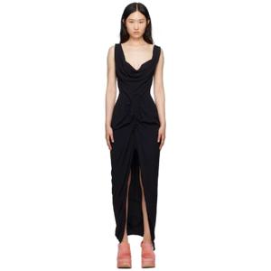 25 FW 비비안웨스트우드 여성 블랙 팬서 맥시 드레스 242314F055007