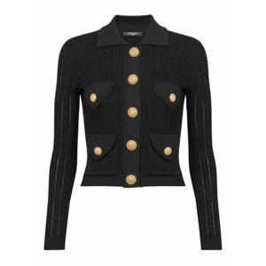 [BALMAIN] 여성 가디건 버튼 니트 CF1KL150KF240PA 블랙 /8
