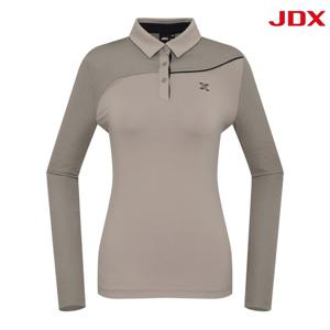 [JDX] 여성 믹스 제에리 변형카라 긴팔 티셔츠(X1TLU7403BE)