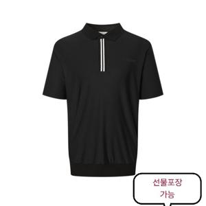 [헤지스골프] 블랙 로고장식 반팔티셔츠HUTS5B314BK