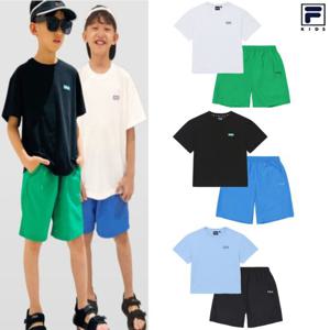 [휠라키즈]키즈 에센셜 반팔 5부바지 셋업/FK2RSH2001