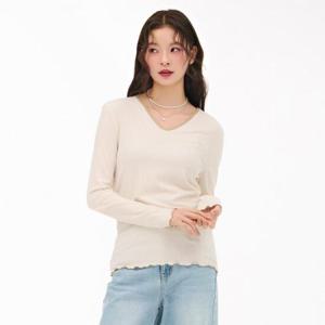 체이스컬트 HC30 프릴브이넥티셔츠 EARG5168B0M