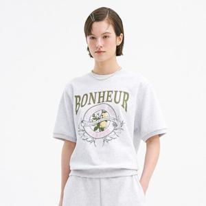 [올리브데올리브]BONHEUR 반팔 맨투맨 티셔츠( OH5XE493)