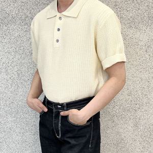 [리빌모아]남자 데일리 스카시 체스 카라 반팔 니트 AS5-KNH-Q01