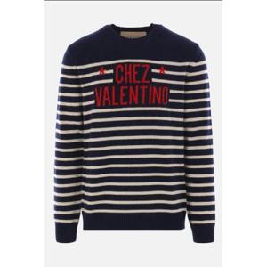 VALENTINO GARAVANI striped wool sweater with Chez Valentino intarsia 7V3KC34WB1WDYB