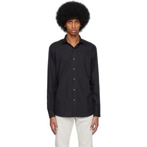 25 FW ZEGNA 남성 블랙 트로페오 셔츠 231142M192009