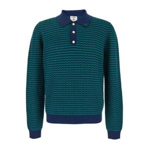 카사블랑카 미니 웨이브 로고 자수 폴로 셔츠 MPS25KW86201 NAVYGREEN TP935541024