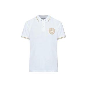 Versace 진스 꾸뛰르 로고 자수 반팔 폴로 셔츠 79GAGT00CJ01T G03 TP945139723