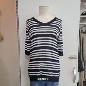 올리비아하슬러 DP01 V넥 스트라이프풀오버 OHEMSW101