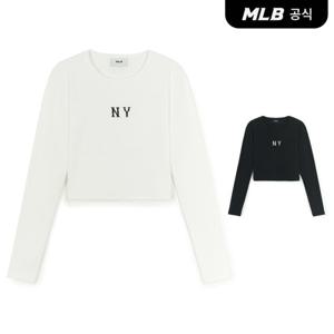 [MLB공식] 25F 여성 베이직 쿠퍼스 슬림 크롭 긴팔 티셔츠 (2 COLOR) 3FTSB0354