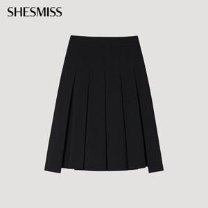 [쉬즈미스] 플리츠 미디 스커트_SWWSKP32090_BK