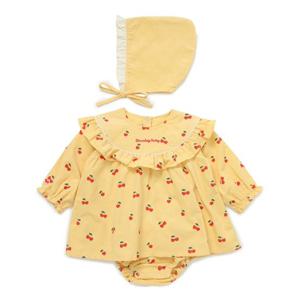 [블루독베이비8] 25FW (YE)하트체리 바디수트 (45A1360404) (BLUEDOG BABY 유아 출산 백일 선물 도트 강아