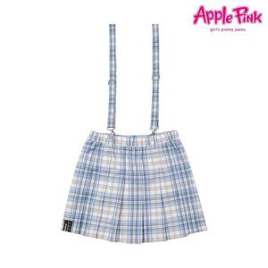 [애플핑크]체크 멜빵 플리츠 스커트 (APT0R504GST)