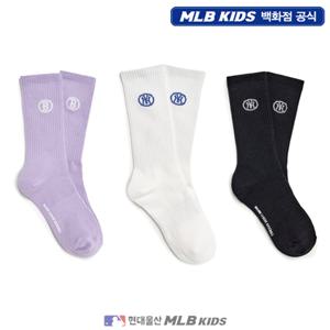 [MLB키즈US] (7ASOB085N) 베이직 원형 로고 스케이트 양말 아동양말 키즈양말