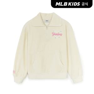[MLB키즈 공식] 25FW 스트릿 하트 여아 카라 맨투맨 NY (Cream) 7FMTH0254-50CRS
