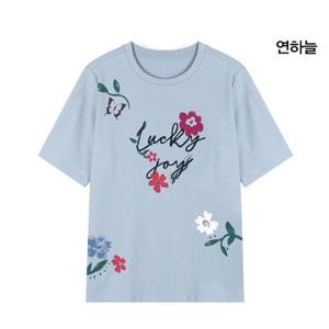 그린조이 HC12 여성 플라워 프린트 티셔츠 GS25KR21W(하늘색)